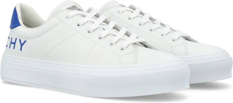 Givenchy City Sport Wit Blauw Leren Sneakers White Heren