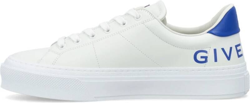Givenchy City Sport Wit Blauw Leren Sneakers White Heren