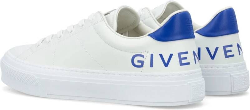 Givenchy City Sport Wit Blauw Leren Sneakers White Heren