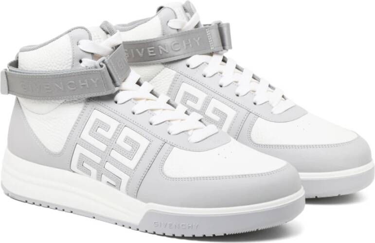 Givenchy Grijze Calf Leren G4 High Top Sneakers Grijs Heren