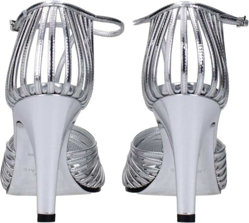 Givenchy Grijze Leren Hoge Hak Sandaal