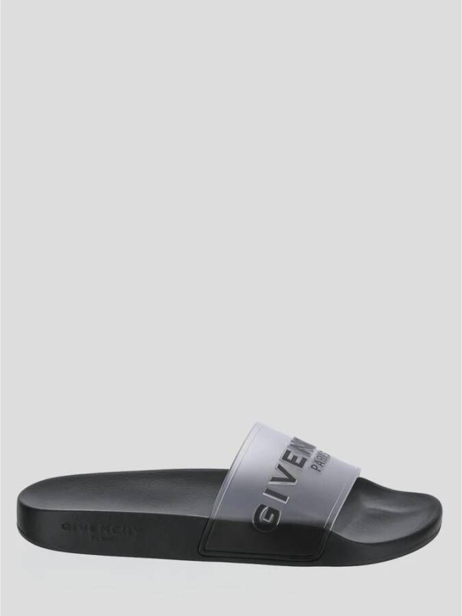 Givenchy Logo reliëf slippers voor vrouwen Zwart Dames