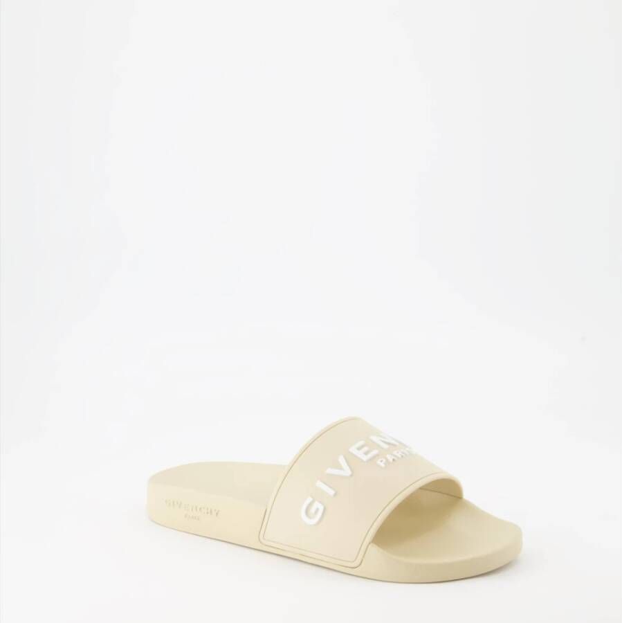 Givenchy Logo Slippers Beige Dames