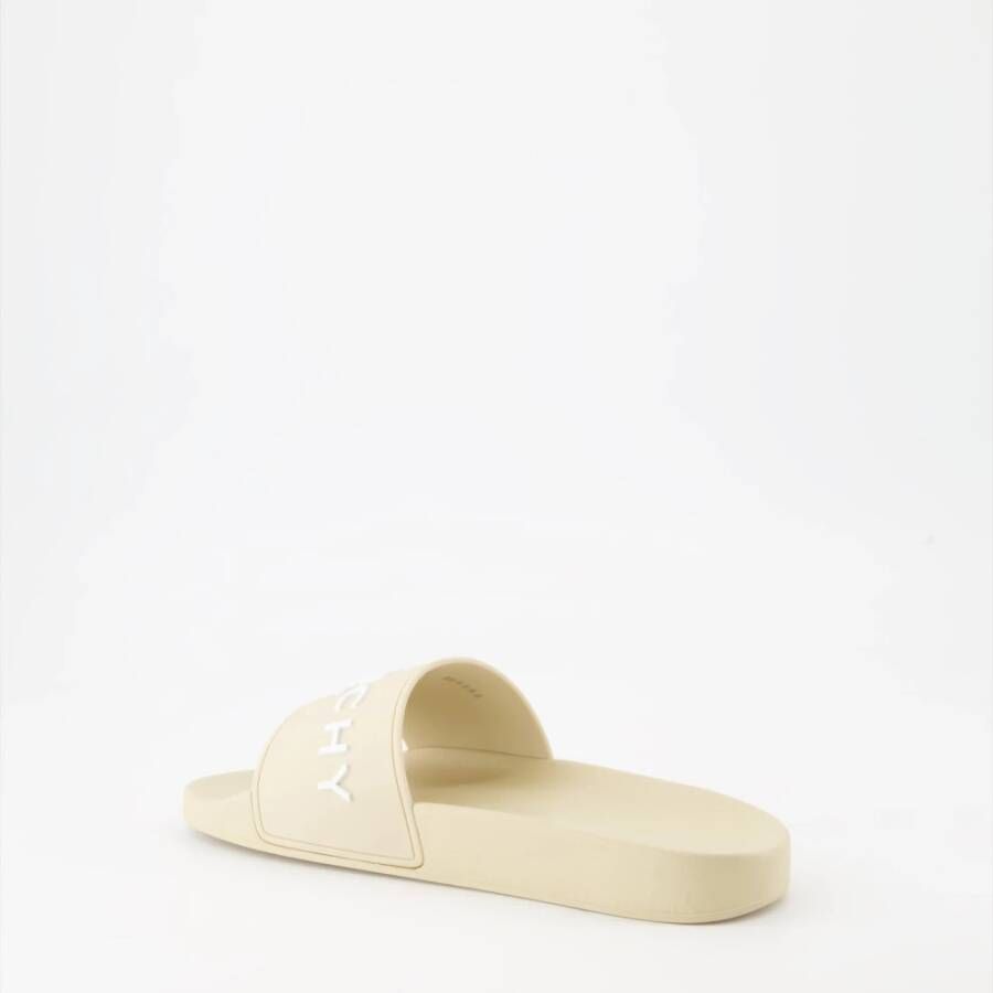 Givenchy Logo Slippers Beige Dames