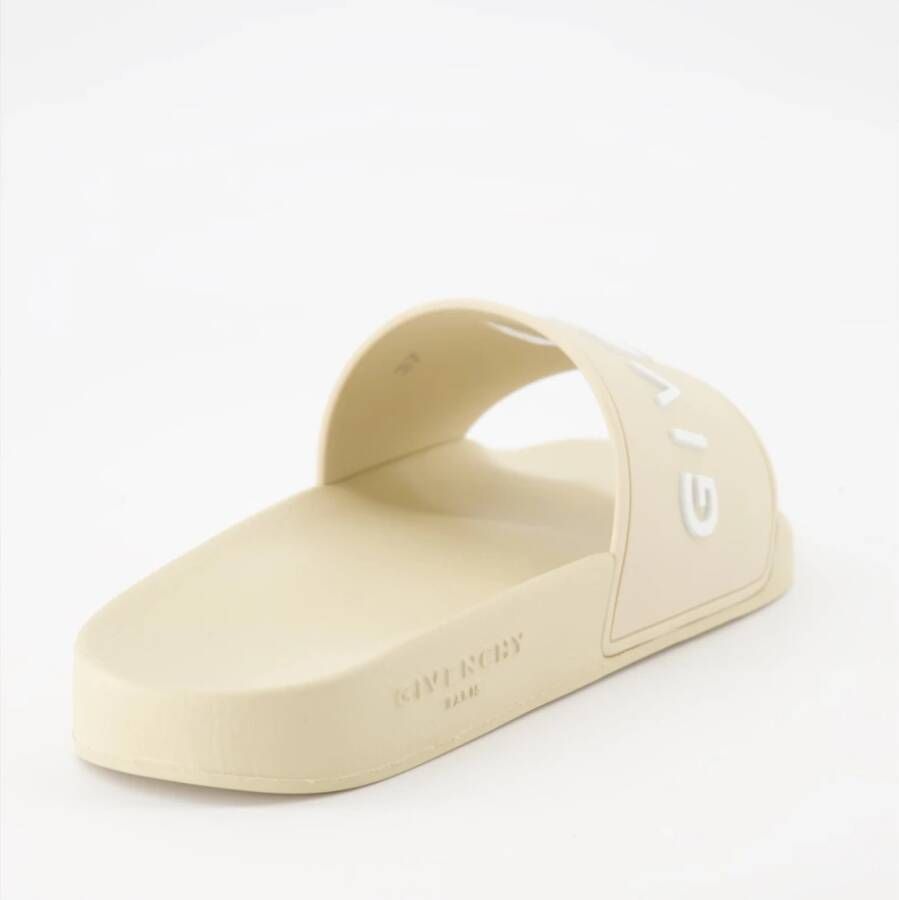 Givenchy Logo Slippers Beige Dames