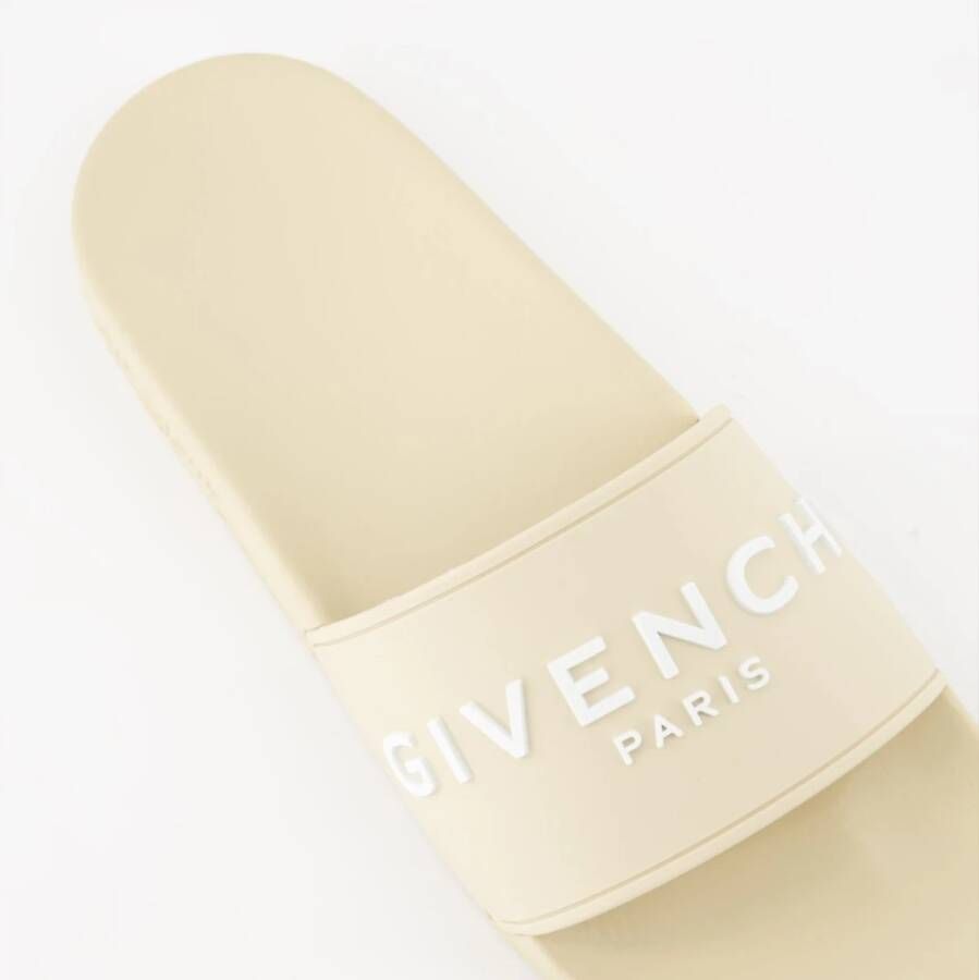 Givenchy Logo Slippers Beige Dames