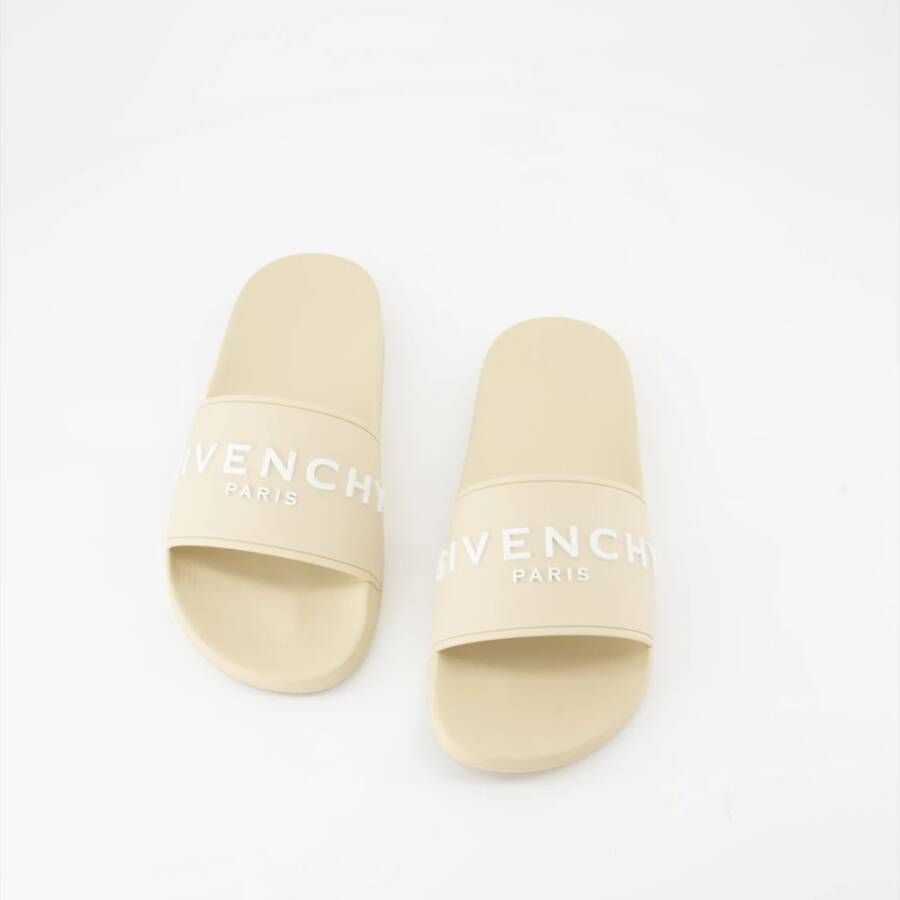 Givenchy Logo Slippers Beige Dames