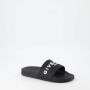 Givenchy Zwarte Slide Sandalen met Contrasterende Handtekening Zwart Dames - Thumbnail 10