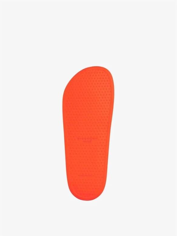 Givenchy Platte rubberen sandalen met wit reliëflogo Orange Heren