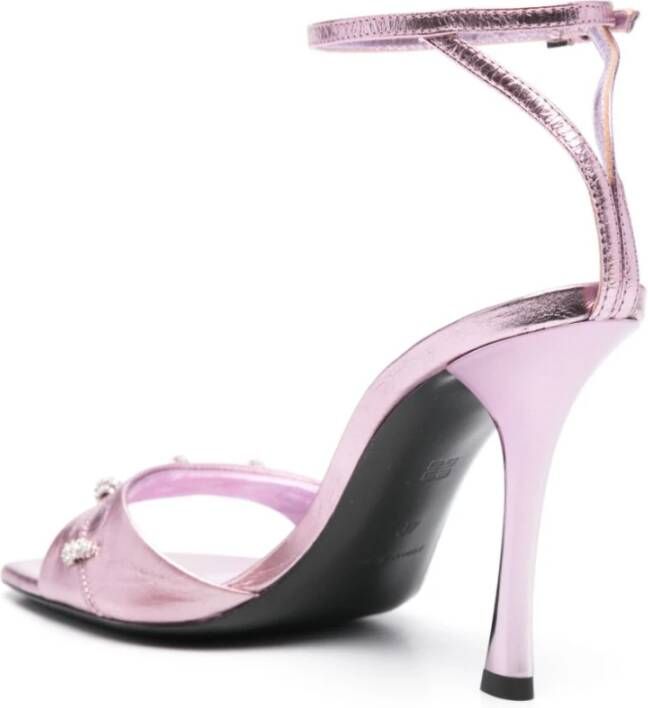 Givenchy Roze Gekreukeld Leren Sandalen Pink Dames