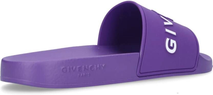 Givenchy Paris Rubber Sliders Paars Dames
