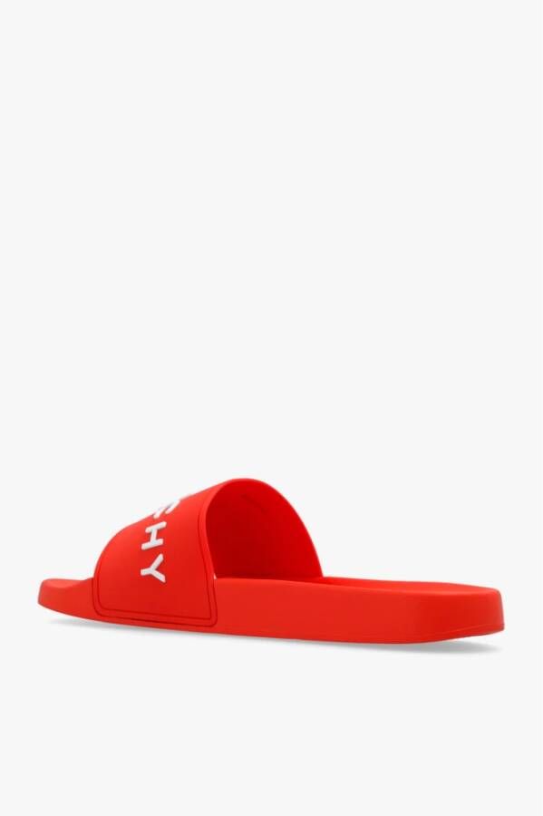 Givenchy Slippers met logo Oranje Heren Schoenen