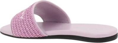 Givenchy Vierkante Neus Katoenen Sandalen met Brede Band Purple Dames