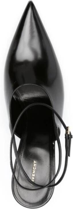 Givenchy Zwarte geborsteld leren slingback met stilettohak Black Dames