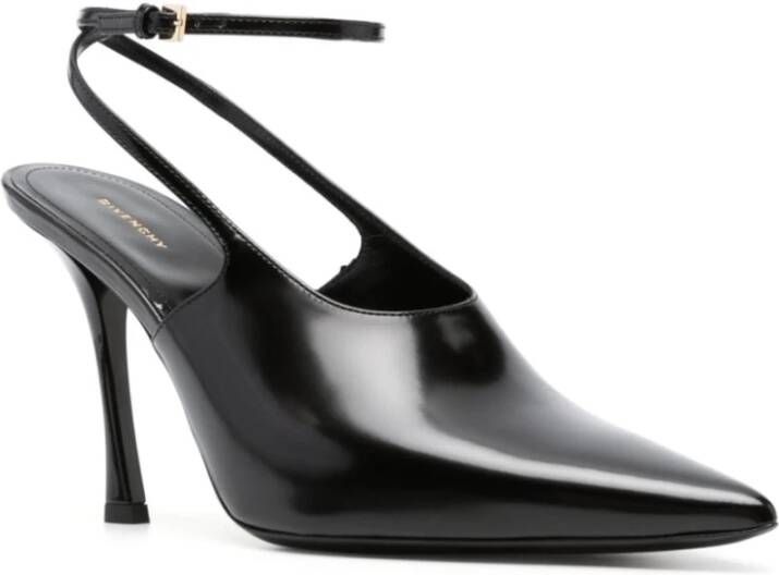 Givenchy Zwarte geborsteld leren slingback met stilettohak Black Dames