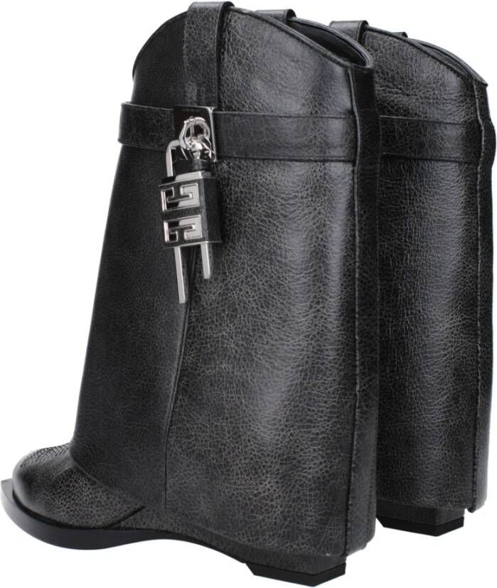 Givenchy Zwarte Leren Enkellaarzen Vintage Stijl