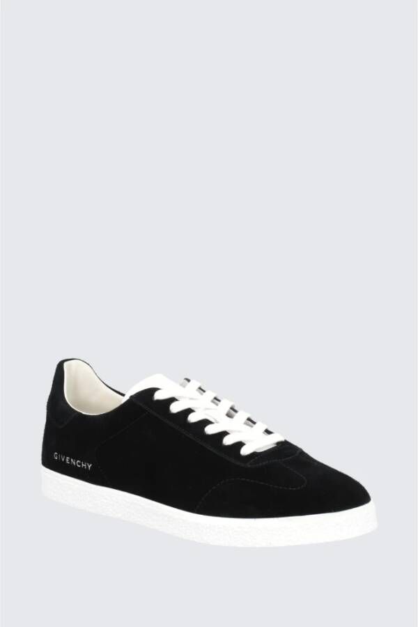 Givenchy Zwarte Leren Lage Sneakers Black Heren