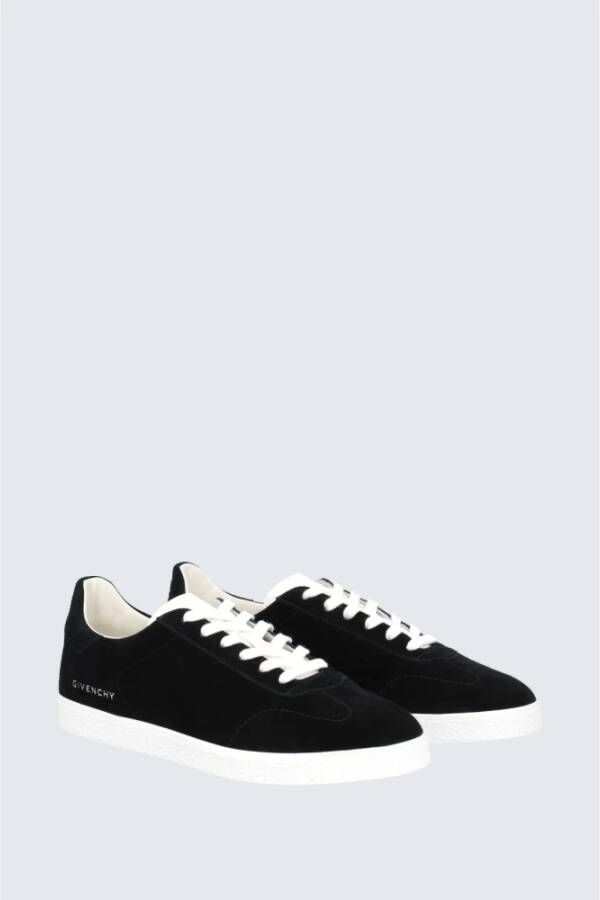 Givenchy Zwarte Leren Lage Sneakers Black Heren