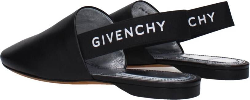 Givenchy Zwarte Leren Sandaal met Zijlogo