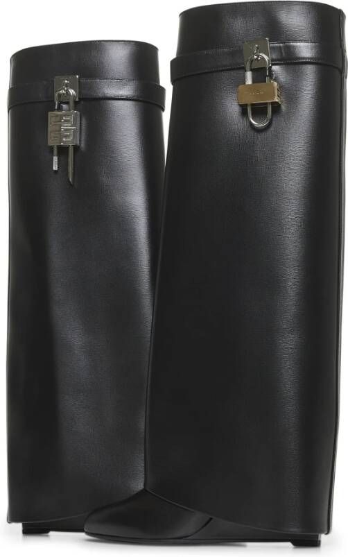 Givenchy Zwarte leren sleehaklaarzen