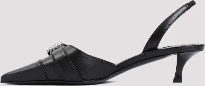 Givenchy Zwarte Leren Slingback Sandalen Black Dames