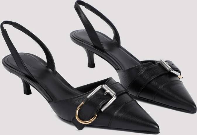 Givenchy Zwarte Leren Slingback Sandalen Black Dames