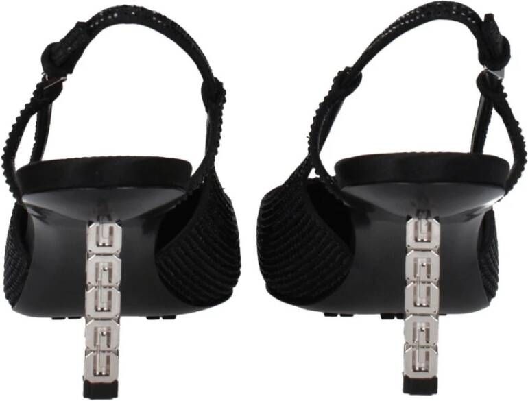 Givenchy Zwarte Stof Rhinestone Sandaal