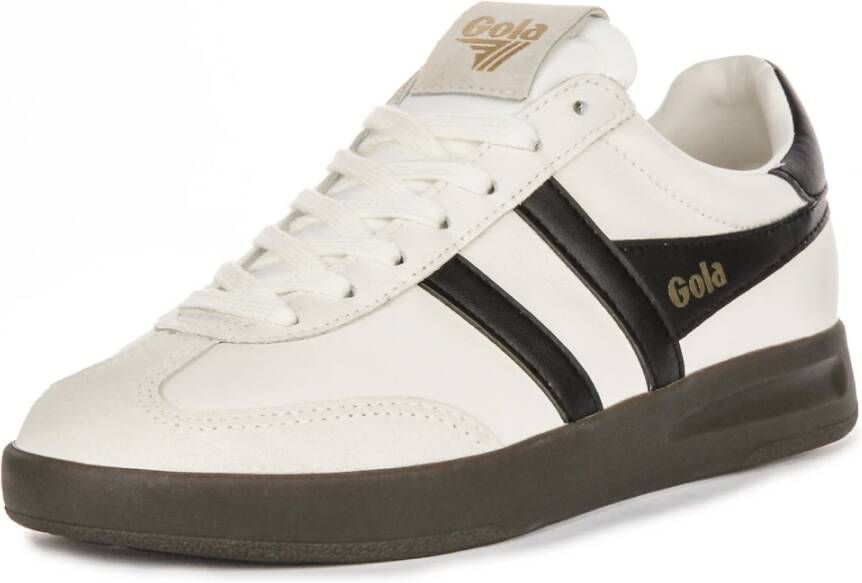 Gola Klassieke Cyclone Leren Sneakers Wit Zwart Vrouwen