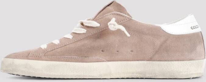 Golden Goose Beige Leren Sneakers voor Vrouwen Pink Dames