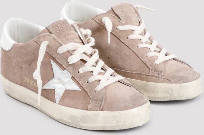 Golden Goose Beige Leren Sneakers voor Vrouwen Pink Dames
