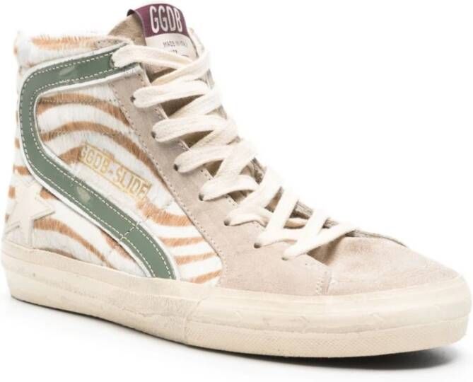 Golden Goose Beige Veterschoenen met Sterpatch