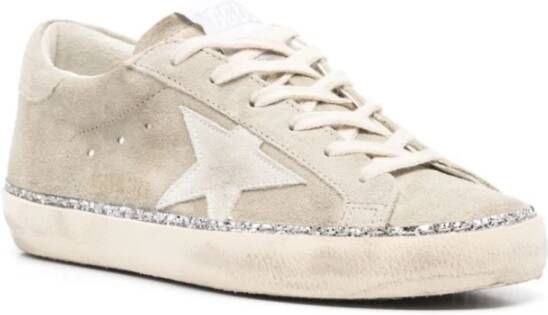 Golden Goose Lichtbeige Vetersneakers Gray Dames