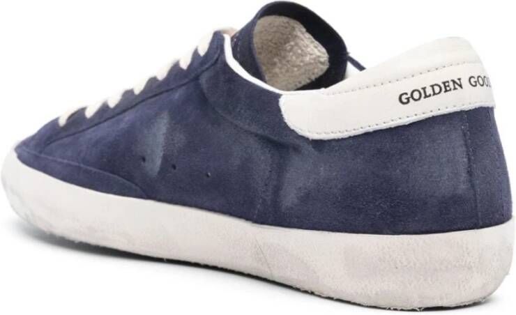 Golden Goose Blauwe Sneakers met Handtekening Ster Patch Blue Heren