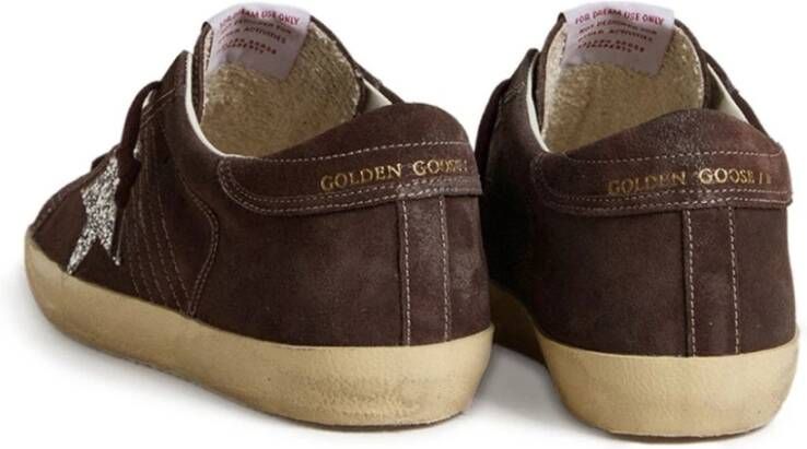 Golden Goose Bruin Leren Glitter Ster Sneakers