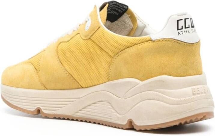 Golden Goose Geel Witte Sneakers Panel Ontwerp Ronde Neus Yellow Heren