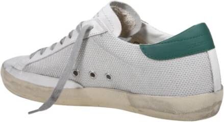 Golden Goose Gestempelde Lederen Sneakers met Stervormige Hak Gray Heren