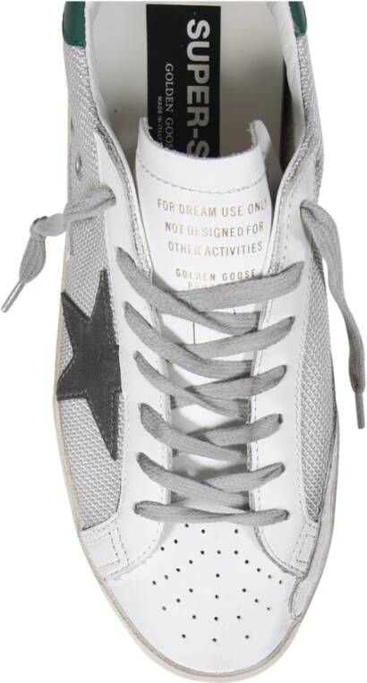 Golden Goose Gestempelde Lederen Sneakers met Stervormige Hak Gray Heren