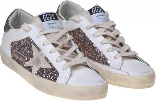 Golden Goose Glitter Leren Sneakers White Dames