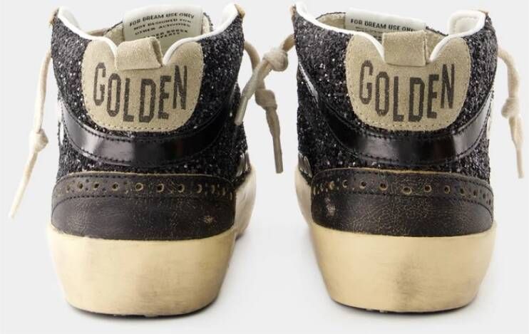 Golden Goose Glitter Sneakers met Ronde Neus Zwart Dames