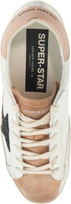 Golden Goose Glitterende Super Star Sneakers met Vintage Effect White Dames