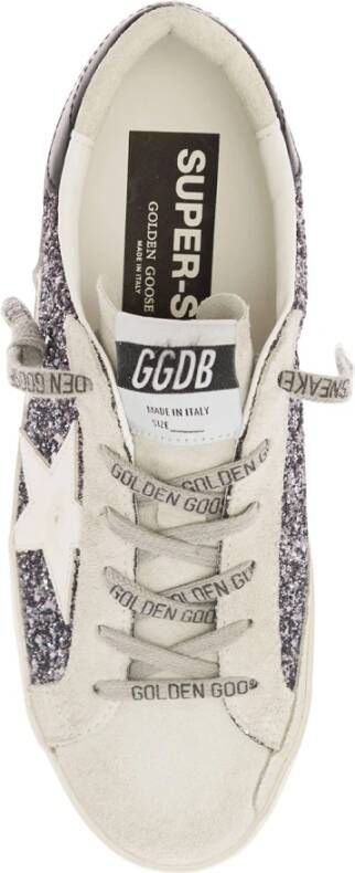 Golden Goose Grijze Glitter Super-Star Sneakers Gray Dames