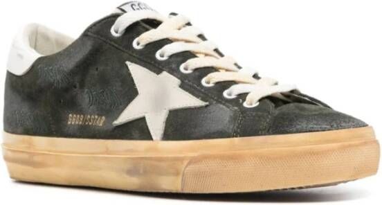 Golden Goose Groene Suède Sneakers met Sterren Green Heren