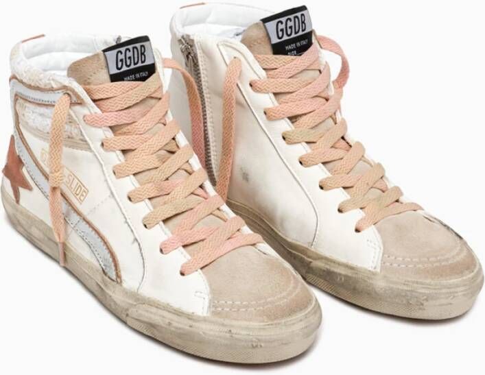 Golden Goose Italiaanse Slide Sneakers van Napa Leer White Dames