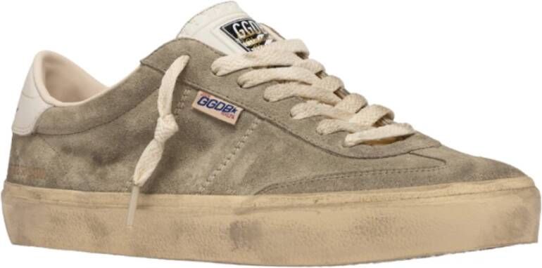 Golden Goose Italiaanse Suède Sneakers Grijs Contraststiksels Beige Dames