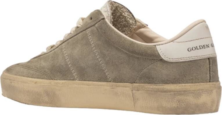 Golden Goose Italiaanse Suède Sneakers Grijs Contraststiksels Beige Dames