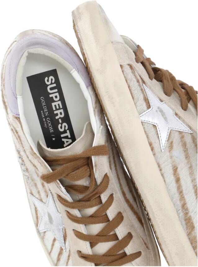 Golden Goose Ivoor Leren Sneakers met Animalier Patroon