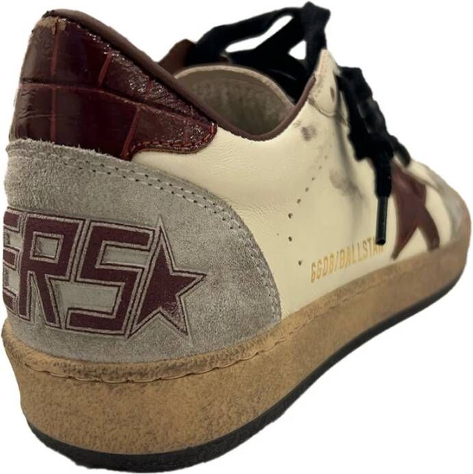 Golden Goose Kristal Logo Sneakers Wit Bordeaux Multicolor Heren