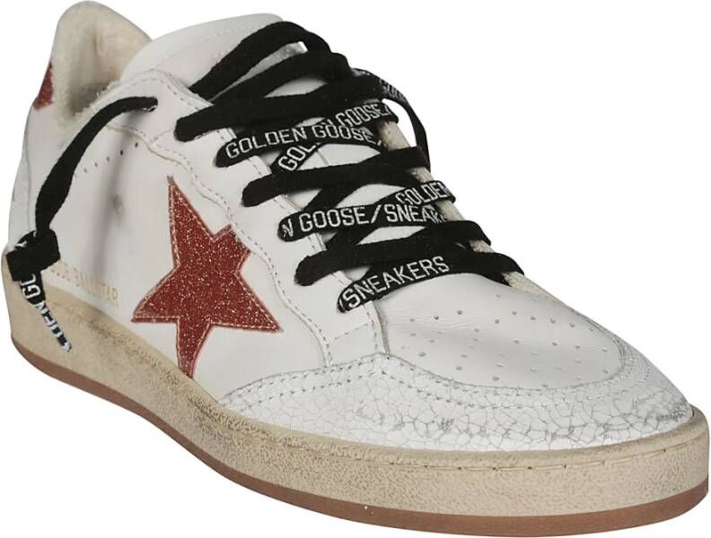 Golden Goose Leren Spoor Glitter Hiel Sneakers White Dames