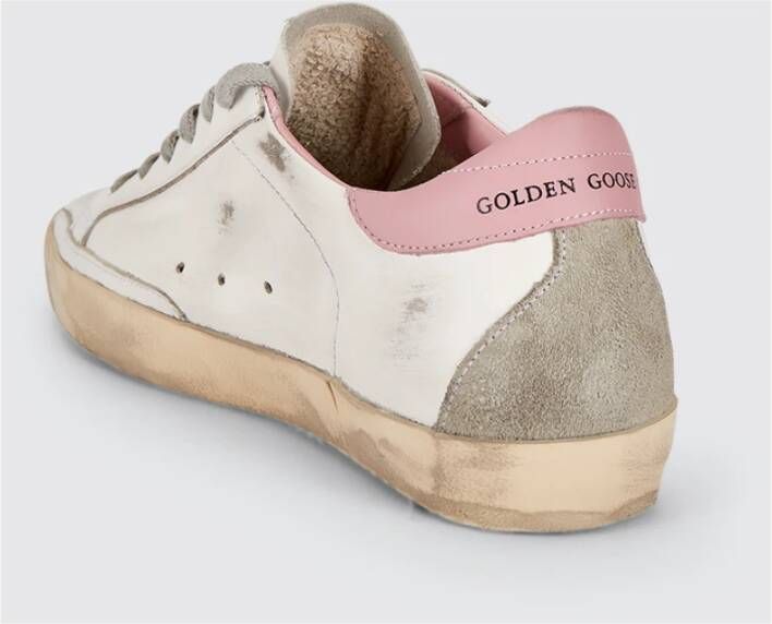 Golden Goose Leren Superstar Sneakers met Versleten Zool White Dames