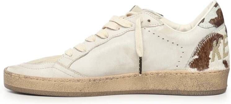 Golden Goose Leren Veterschoenen Wit Bruin